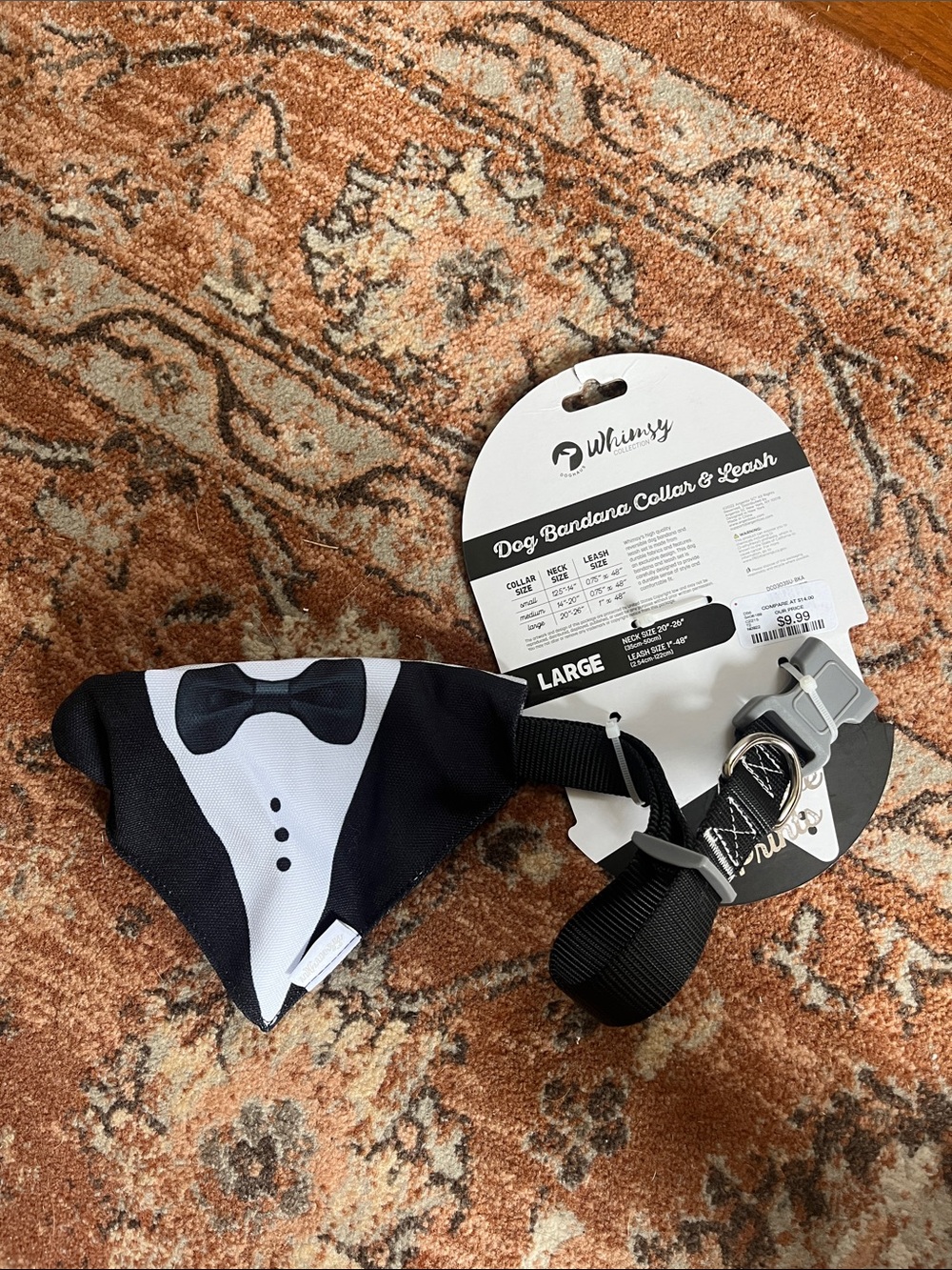 Whimsy Tuxedo Dog Bandana Collar Only. - Black & White